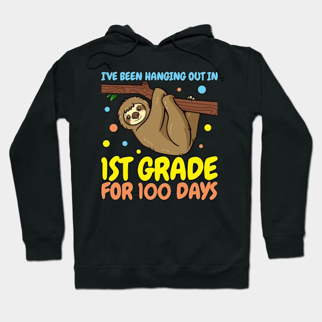 1st Grade 100 Days of School Sloth Hoodie by CreativeGiftShop